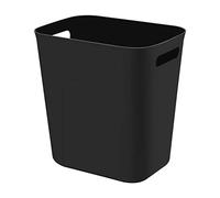 UUJOLY Plastic Small Trash Can Wastebasket, Garbage Container Basket for Bathrooms, Laundry Room, Kitchens, Offices, Kids Rooms, Dorms, 3.5 Gallon, Black