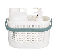 UUJOLY Plastic Storage Baskets with Handles, Shower Caddy Shelf Organizers Basket for Bathroom, Kitchen, Dorm Room, Green