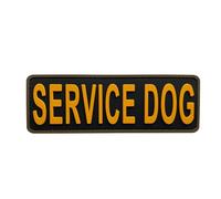 uuKen Service Dog Patch PVC Gold Yellow 6x2 inches Hook Back K9 Working Dog in Training PVC Military Tactical for Tactical Vest Harness K9 Collar (Black and Yellow, 6"x2")