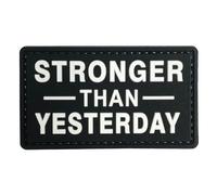 uuKen Stronger Than Yesterday Patch with Hook Fastener Back for Hats Caps Gym Bags Vests Clothing