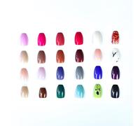 UUKILT Press On Nails Ballerina Collection 24 Sets - Mix Colors Colorful False Nails Medium Size, Glossy Acrylic Thin Lady Nail in 12 Sizes - 576pcs
