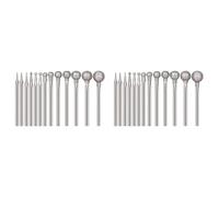 Uulooat 26 Pcs Ball Shape Diamond Burr Diamond Mounted Grinding Burs Stone Carving Set with 3/32 Inch Mandrel for Rotary Tools