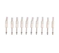 Uulooat 6.35mm Mono Amplifier Plug 1/4Inch Male Mono Monaural Jack Audio Cable Connector Plug Microphone 10Pcs