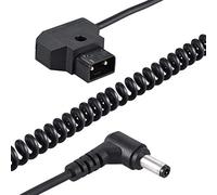 Uulooat Coiled 1M/3.28Ft D-Tap 2Pin Male To Dc 5.5 X 2.1Mm Adapter Cable Extension Elastic Line For Anton V-Mount Battery Dslr Cage Rig Power Supply