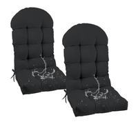 UUluhao Outdoor Adirondack Chair Cushions with High Back Set of 2 Rocking Chair Cushion Black 47 * 19.68 * 3.9" Tufted Thick Patio Chair Seat Cushion for Indoor Outdoor Furniture
