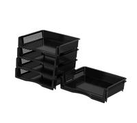 Uumitty Desktop 6 Tier A4 Mesh in Tray Office Desk Tidy File Holder, Magazine Organiser Paper Storage Rack, Black