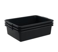 Uumitty Set of 3 Commercial Bus Box, Plastic Washing Up Bowl, Black, 13 L