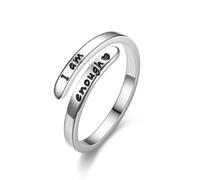 Uunuuo Be Kind Of A Ring For Women Faith Over Fear Ring Funny Cute Letter Ring for Girls Inspirational Ring to Sisters Friendship Ring Jewelry Gift, Metal, No Gemstone
