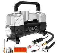 UUP Tire Inflator Air Compressor, 150PSI 12V DC Double Cylinders Heavy Duty Portable Air Pump w/Emergency LED Light for Truck, SUV, Car, RV (black1)