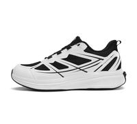 uupalee World's First Adjustable Hands Free Shoes for Women Men - Self Lacing Walking Shoes with Innovative Design, No-Tie Laces, No-Bend Convenience, Slip on & Slide & Go, Black White, 7 Women/6 Men