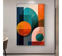 UUPAUO Framed Wall Art Prints Abstract Geometric Color Composition Large Canvas Poster for Living Room Wall Decor Office Artwork(30x50cm/12x20in) With frame ready to hang