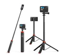 UURig Telescopic Selfie Stick Long with Tripod, Waterproof Hand Grip, for Insta360 GoPro Hero 10 9 8 7 6 5 4 3 2, Fusion, Max, Session, AKASO, SJCAM, DJI OSMO Action Cameras