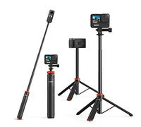 UURig TP-03 Selfie Stick & Tripod, 130 cm Extendable Tripod for Go Pro Hero 13 12 11 10 9, DJI Osmo Action 5 Pro 4 3, Pocket 3 2, Insta 360 One R and Other Action Cameras