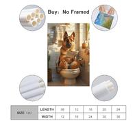 UUSDDUXC German Shepherd on The Toilet Poster Decorative Painting Canvas Wall Posters And Art Picture Print Modern Family Bedroom Decor Posters 12x18inch(30x45cm)