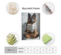 UUSDDUXC German Shepherd on Toilet Poster Decorative Painting Canvas Wall Posters And Art Picture Print Modern Family Bedroom Decor Posters 12x18inch(30x45cm)