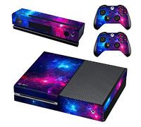 UUShop Protective Vinyl Skin Decal Cover for Microsoft Xbox One Console wrap Sticker Skins with Two Free Wireless Controller Decals Purple Starry Sky(NOT for One S or X)
