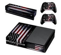 UUShop Protective Vinyl Skin Decal Cover Microsoft Xbox One Console wrap Sticker Skins Two Free Wireless Controller Decals American Falg