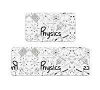 Uusnwaa 2 Piece Kitchen Physics Print Print Rug Set,Non Slip Washable Floor Mats,Absorbent Anti Fatigue Rugs For Kitchen Home
