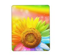 Uusnwaa 3d Colorful Sunflower Print Mouse Pad,Non-Slip Rubber Base,Stitched Edges,Waterproof & Washable For Gaming Office Home Laptop