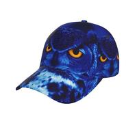Uusnwaa Adjustable Blue Owl Print Baseball Cap for Running Workouts and Outdoor Activities All Seasons,Adult One Size Fits All