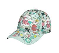 Uusnwaa Adjustable I Love The 90s Illustration Print Baseball Cap for Running Workouts and Outdoor Activities All Seasons,Adult One Size Fits All Black