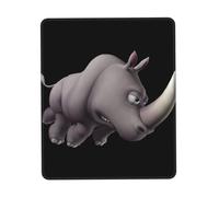 Uusnwaa Angry Rhino Print Mouse Pad,Non-Slip Rubber Base,Stitched Edges,Waterproof & Washable For Gaming Office Home Laptop