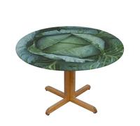 Uusnwaa Bright Cabbage Print Round Fitted Tablecloth,Waterproof Stain Resistant Washable Table Cover For 40"-50" Tables,Party Wedding