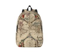 Uusnwaa Canvas World Map Retro Print Backpack For Women And Men,Lightweight Classic Laptop Backpack For School,Travel And Daily Use