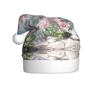 Uusnwaa Christmas Beautiful Eiffel Tower Paris Print Hat,Unisex-Adult'S Santa Hat,Thicken Holiday Xmas Hat For New Year Festive Party