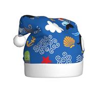 Uusnwaa Christmas Penguin Turtle Print Hat,Unisex-Adult'S Santa Hat,Thicken Holiday Xmas Hat For New Year Festive Party