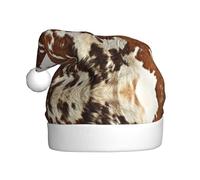 Uusnwaa Christmas Red And White Cowhide Print Hat,Unisex-Adult'S Santa Hat,Thicken Holiday Xmas Hat For New Year Festive Party
