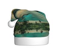 Uusnwaa Christmas Sunrise Over Hanauma Bay Oahu Hawaii Print Hat,Unisex-Adult'S Santa Hat,Thicken Holiday Xmas Hat For New Year Festive Party