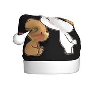 Uusnwaa Christmas White Bear Brown Bear Print Hat,Unisex-Adult'S Santa Hat,Thicken Holiday Xmas Hat For New Year Festive Party
