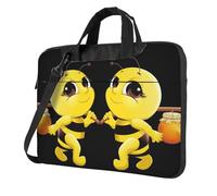 Uusnwaa Classic Slim Laptop Bee Flying Print Bag With Shoulder Strap And Handle,Ergonomic Briefcase And Messenger Bag