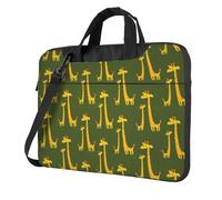 Uusnwaa Classic Slim Laptop Cartoon Giraffe Print Bag With Shoulder Strap And Handle,Ergonomic Briefcase And Messenger Bag