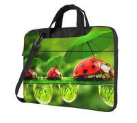 Uusnwaa Classic Slim Laptop Funny Ladybug Holding Umbrellas Print Bag With Shoulder Strap And Handle,Ergonomic Briefcase And Messenger Bag