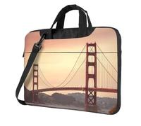 Uusnwaa Classic Slim Laptop Golden Gate Bridge Print Bag With Shoulder Strap And Handle,Ergonomic Briefcase And Messenger Bag