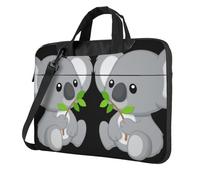 Uusnwaa Classic Slim Laptop Green Leaf Koala Print Bag With Shoulder Strap And Handle,Ergonomic Briefcase And Messenger Bag