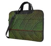 Uusnwaa Classic Slim Laptop Green Leaf Texture Veins Print Bag With Shoulder Strap And Handle,Ergonomic Briefcase And Messenger Bag