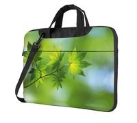 Uusnwaa Classic Slim Laptop Hd Green Nature Print Bag With Shoulder Strap And Handle,Ergonomic Briefcase And Messenger Bag
