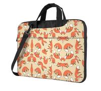 Uusnwaa Classic Slim Laptop Many Foxes Print Bag With Shoulder Strap And Handle,Ergonomic Briefcase And Messenger Bag