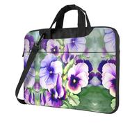 Uusnwaa Classic Slim Laptop Pansy Perfection Print Bag With Shoulder Strap And Handle,Ergonomic Briefcase And Messenger Bag