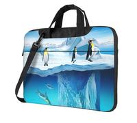 Uusnwaa Classic Slim Laptop Penguins On The Iceberg Print Bag With Shoulder Strap And Handle,Ergonomic Briefcase And Messenger Bag
