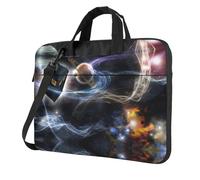 Uusnwaa Classic Slim Laptop Starry Sky Print Bag With Shoulder Strap And Handle,Ergonomic Briefcase And Messenger Bag