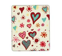 Uusnwaa Colorful Heart Pattern Print Mouse Pad,Non-Slip Rubber Base,Stitched Edges,Waterproof & Washable For Gaming Office Home Laptop