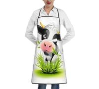 Uusnwaa Cooking Cute Cow Print Apron,Aprons For Women Men With Pockets,Chef Apron,Gardening,Painting,Bbq,Artist
