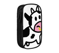 Uusnwaa Cute Cow Print Pencil Case,Oxford Cloth Pencil Bag Storage Pouch,Multifunctional Pencil Pouch with Compartmens