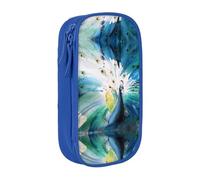 Uusnwaa Cute Peacock Print Pencil Case,Oxford Cloth Pencil Bag Storage Pouch,Multifunctional Pencil Pouch with Compartmens