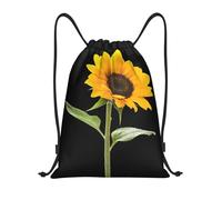 Uusnwaa Drawstring Bloom Sunflower Print Backpack String Bag Sackpack Cinch Water Resistant For Gym Shopping Sport Yoga