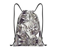 Uusnwaa Drawstring Diamond Pattern Print Backpack String Bag Sackpack Cinch Water Resistant For Gym Shopping Sport Yoga